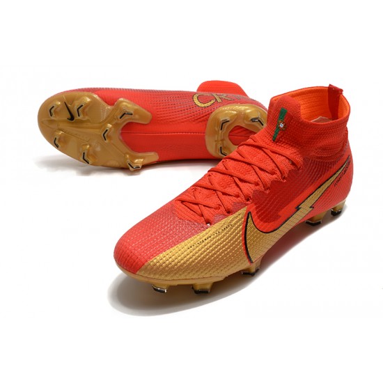 Nike Mercurial Superfly 7 Elite FG Red Gold Soccer Cleats