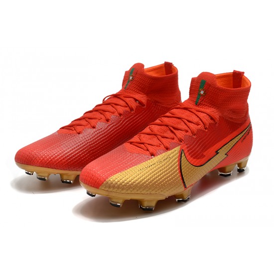 Goods That Sell Well Nike Mercurial Superfly 7 Elite FG Red Gold Soccer Cleats Sale
