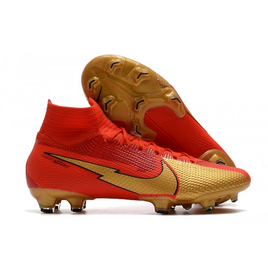 Nike Mercurial Superfly 7 Elite FG Red Gold Soccer Cleats