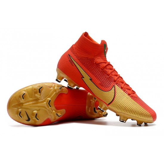 Nike Mercurial Superfly 7 Elite FG Red Gold Soccer Cleats