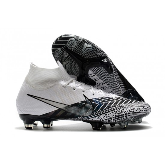 Popular Goods Nike Mercurial Superfly 7 Elite FG White Black Soccer Cleats On Sale