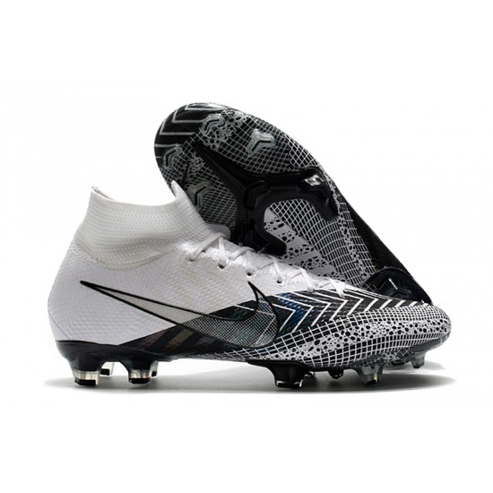 Nike Mercurial Superfly 7 Elite FG White Black Soccer Cleats - Nike ...