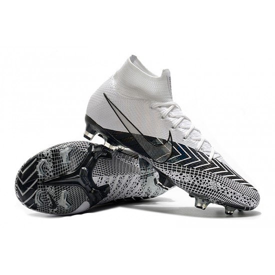Popular Goods Nike Mercurial Superfly 7 Elite FG White Black Soccer Cleats On Sale
