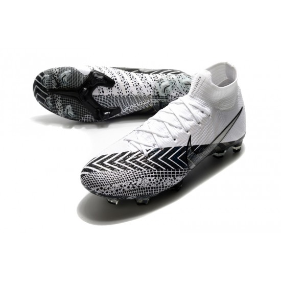 Popular Goods Nike Mercurial Superfly 7 Elite FG White Black Soccer Cleats On Sale