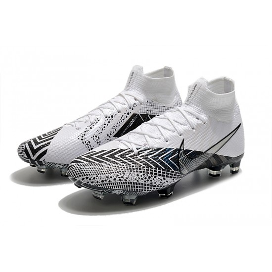 Popular Goods Nike Mercurial Superfly 7 Elite FG White Black Soccer Cleats On Sale