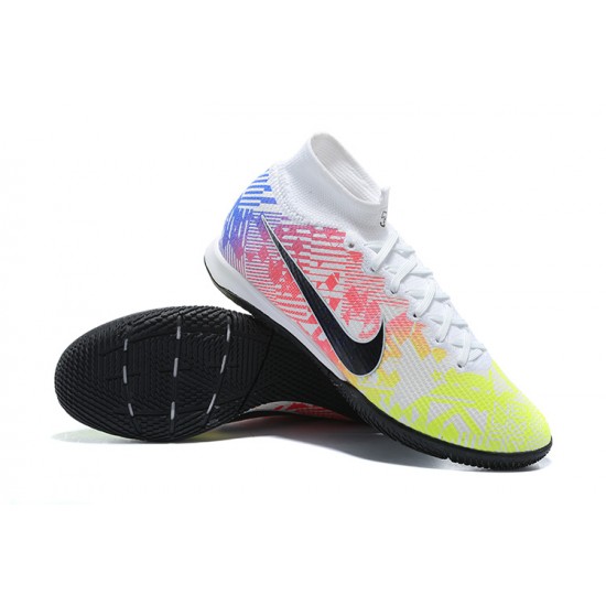 Explore Nike Mercurial Superfly 7 Elite MDS IC Black Green Purple White Soccer Cleats On Sale