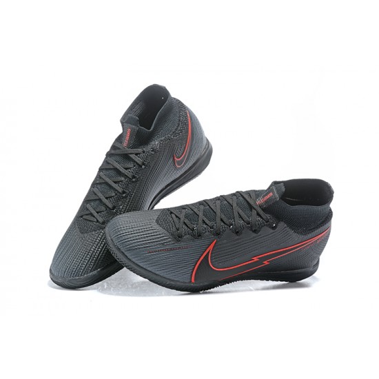 High Quality Nike Mercurial Superfly 7 Elite MDS IC Black Red Soccer Cleats On Sale