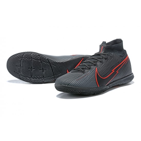 High Quality Nike Mercurial Superfly 7 Elite MDS IC Black Red Soccer Cleats On Sale