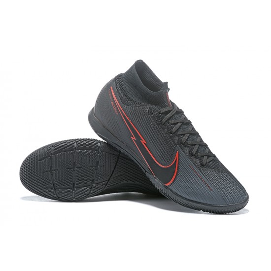 High Quality Nike Mercurial Superfly 7 Elite MDS IC Black Red Soccer Cleats On Sale