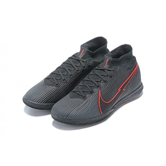 High Quality Nike Mercurial Superfly 7 Elite MDS IC Black Red Soccer Cleats On Sale