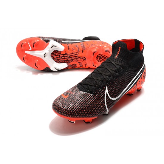 Nike Mercurial Superfly 7 Elite SE FG Black Orange White Soccer Cleats