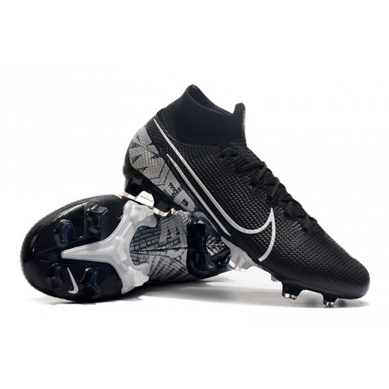 Nike Mercurial Superfly 7 Elite SE FG Black Silver Soccer Cleats