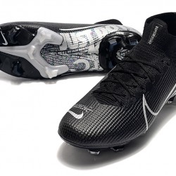 Nike Mercurial Superfly 7 Elite SE FG Black Silver Soccer Cleats