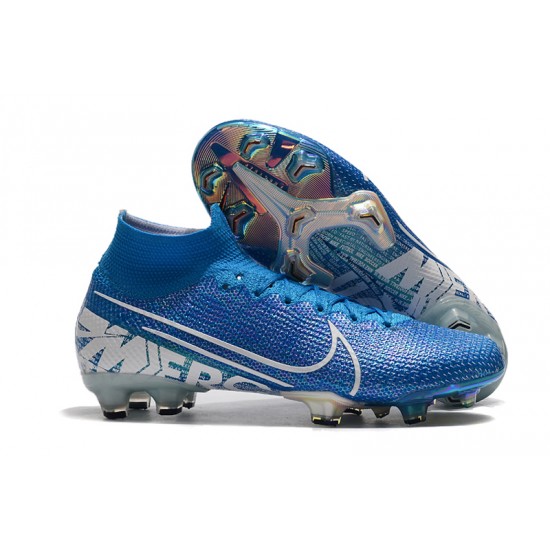 Nike Mercurial Superfly 7 Elite SE FG Blue White Soccer Cleats