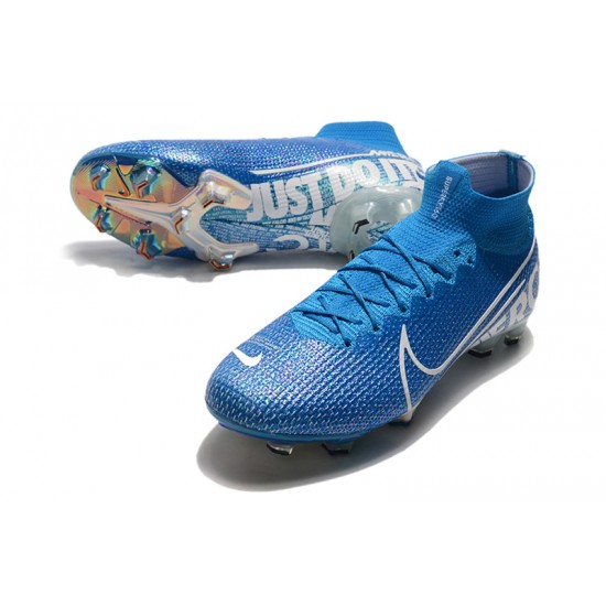 Nike Mercurial Superfly 7 Elite SE FG Blue White Soccer Cleats