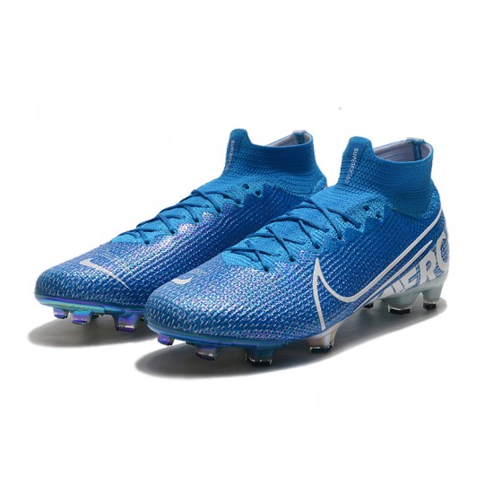 Nike Mercurial Superfly 7 Elite SE FG Blue White Soccer Cleats