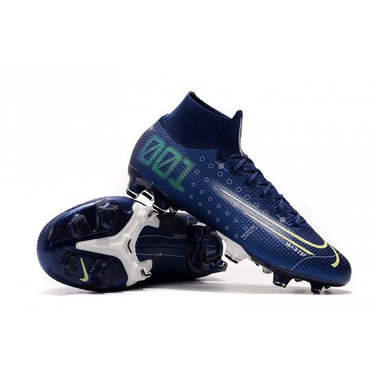 Choose To Buy Nike Mercurial Superfly 7 Elite SE FG Deep Blue White Soccer Cleats Online