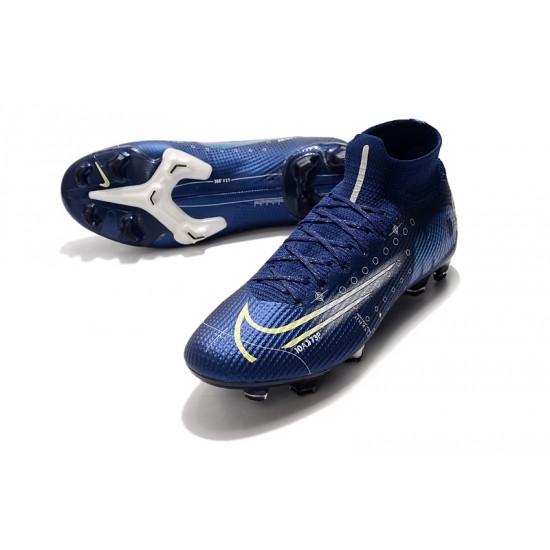 Choose To Buy Nike Mercurial Superfly 7 Elite SE FG Deep Blue White Soccer Cleats Online