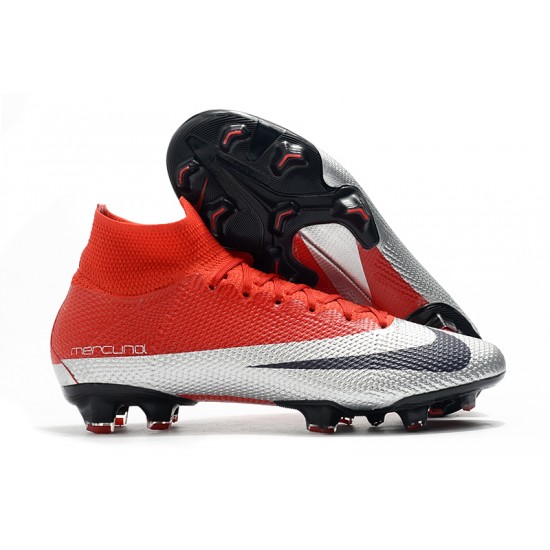 Nike Mercurial Superfly 7 Elite SE FG Deep Red Silver Black Soccer Cleats