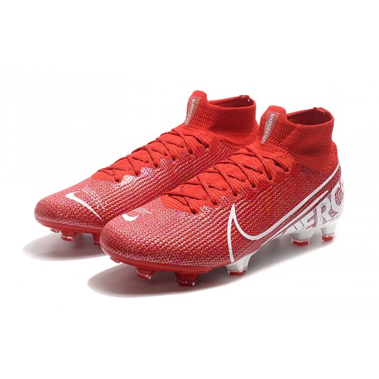 Nike Mercurial Superfly 7 Elite SE FG Deep Red White Soccer Cleats