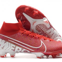 Nike Mercurial Superfly 7 Elite SE FG Deep Red White Soccer Cleats
