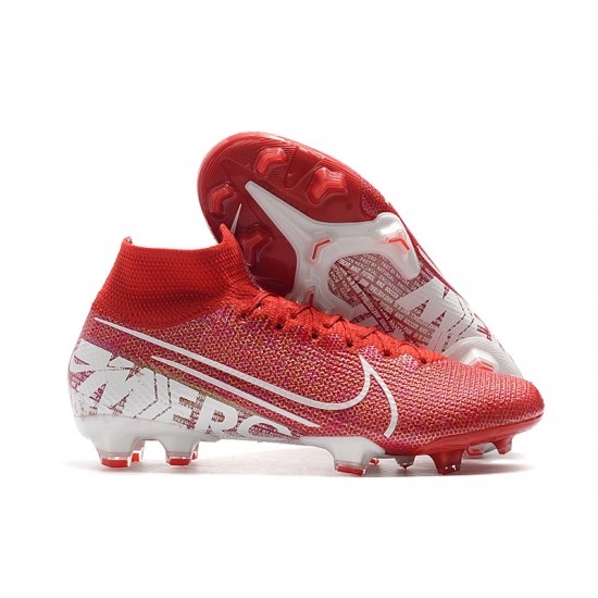 Nike Mercurial Superfly 7 Elite SE FG Deep Red White Soccer Cleats