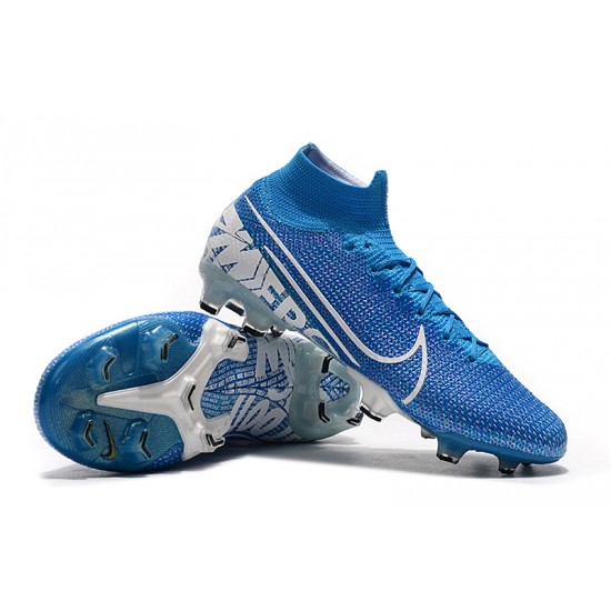To Have A Strong Footing In A Market Nike Mercurial Superfly 7 Elite SE FG Navy Blue White Soccer Cleats Online