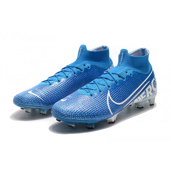 To Have A Strong Footing In A Market Nike Mercurial Superfly 7 Elite SE FG Navy Blue White Soccer Cleats Online