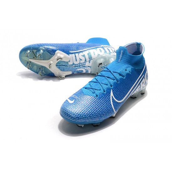 To Have A Strong Footing In A Market Nike Mercurial Superfly 7 Elite SE FG Navy Blue White Soccer Cleats Online