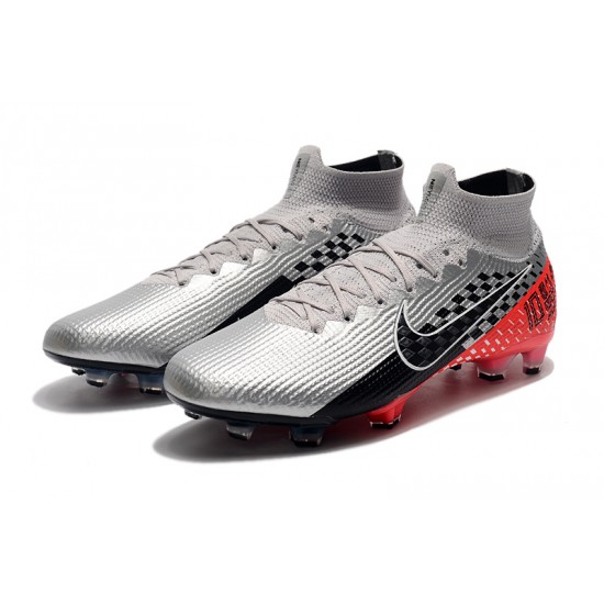 Nike Mercurial Superfly 7 Elite SE FG Red Silver Black Soccer Cleats