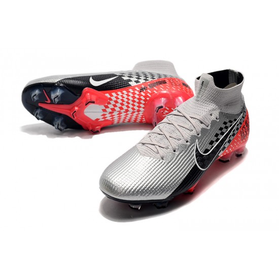 Nike Mercurial Superfly 7 Elite SE FG Red Silver Black Soccer Cleats