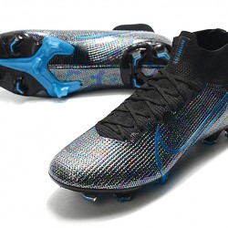 Nike Mercurial Superfly 7 Elite SE FG Silver Black Blue Soccer Cleats