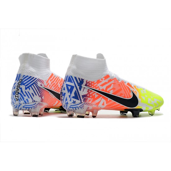 The Best Selling Line Nike Mercurial Superfly 7 Elite SE FG White Black Green Multi Soccer Cleats Shop