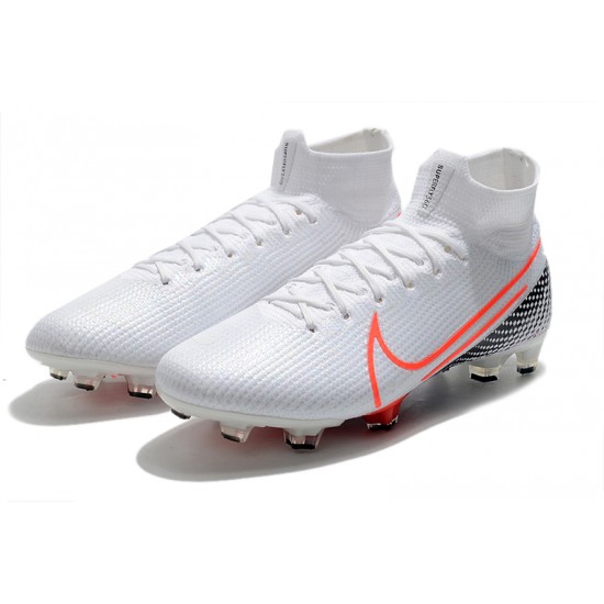 Nike Mercurial Superfly 7 Elite SE FG White Black Orange Soccer Cleats