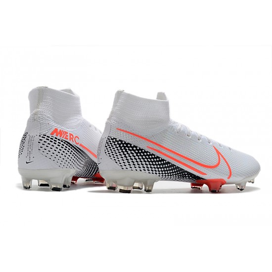 Nike Mercurial Superfly 7 Elite SE FG White Black Orange Soccer Cleats