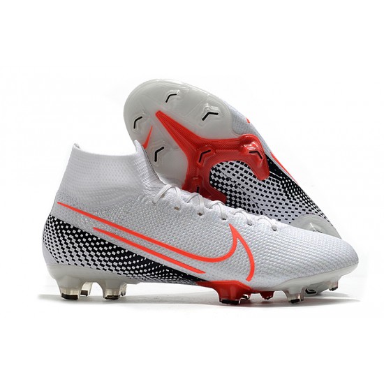 Nike Mercurial Superfly 7 Elite SE FG White Black Orange Soccer Cleats