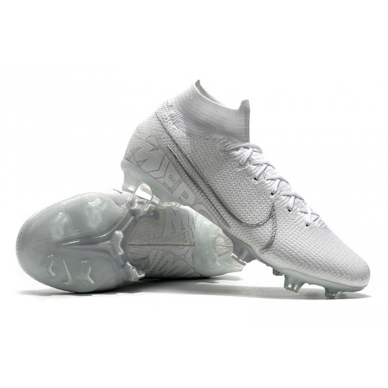 To Have A Strong Footing In A Market Nike Mercurial Superfly 7 Elite SE FG White Silver Soccer Cleats On Sale