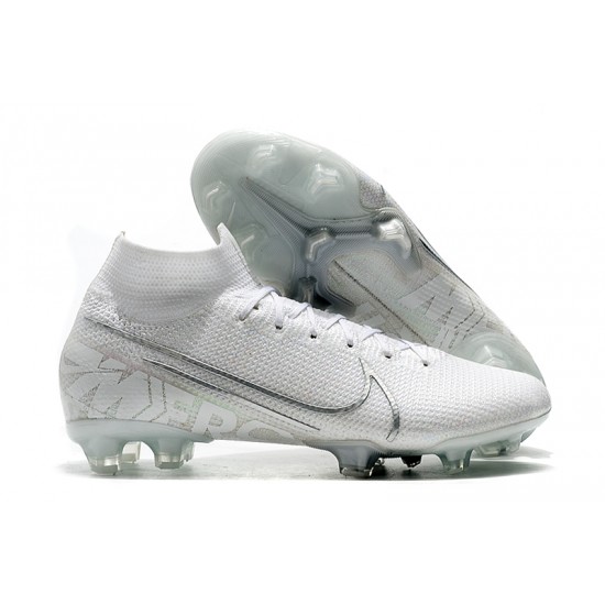 Nike Mercurial Superfly 7 Elite SE FG White Silver Soccer Cleats