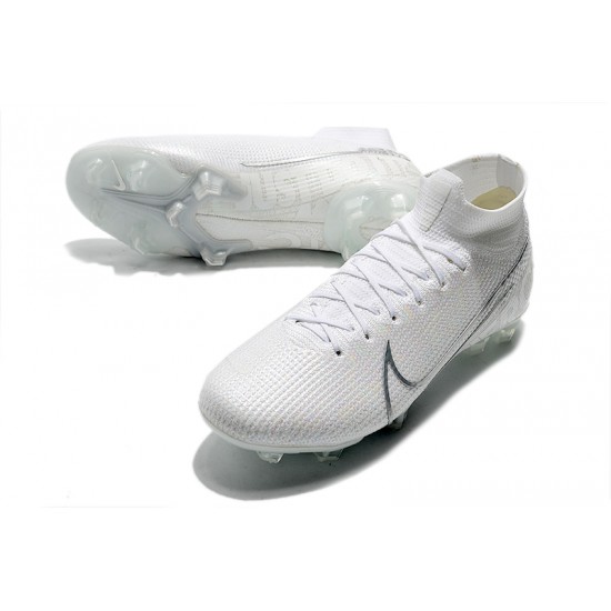 Nike Mercurial Superfly 7 Elite SE FG White Silver Soccer Cleats