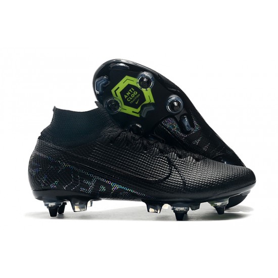 Nike Mercurial Superfly 7 Elite SG-PRO AC High Black Green Soccer Cleats