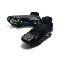 Nike Mercurial Superfly 7 Elite SG-PRO AC High Black Green Soccer Cleats