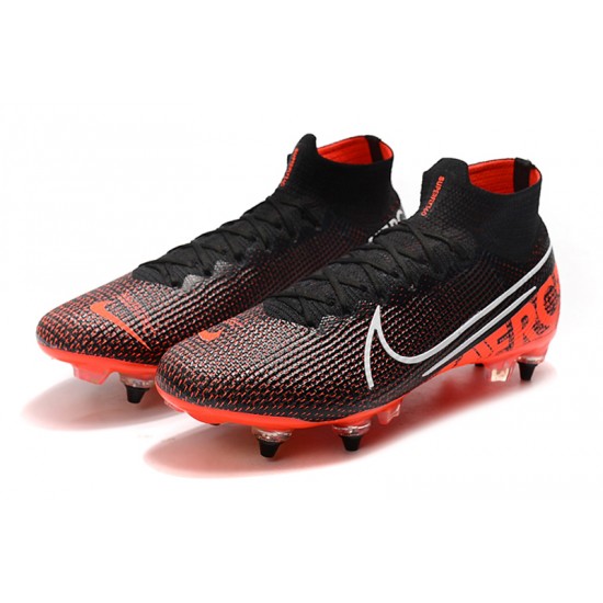Where Can I Buy Nike Mercurial Superfly 7 Elite SG-PRO AC High Black White Orange Soccer Cleats Shop