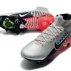 Nike Mercurial Superfly 7 Elite SG-PRO AC High Silver Black Red Soccer Cleats