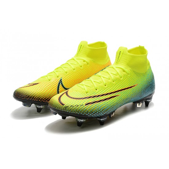 Nike Mercurial Superfly 7 Elite SG-PRO AC High Yellow Green Pink Soccer Cleats