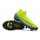 Nike Mercurial Superfly 7 Elite SG-PRO AC High Yellow Green Pink Soccer Cleats