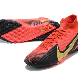 Nike Mercurial Superfly 7 Elite TF Black Gold Red Soccer Cleats