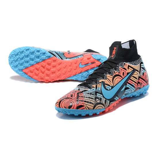 Buy And Seller Nike Mercurial Superfly 7 Elite TF Black Ltblue Orange Soccer Cleats Online