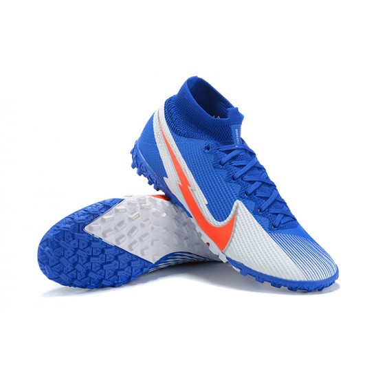Nike Mercurial Superfly 7 Elite TF Blue Grey Orange Soccer Cleats