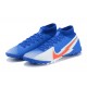 Nike Mercurial Superfly 7 Elite TF Blue Grey Orange Soccer Cleats