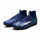 Nike Mercurial Superfly 7 Elite TF Deep Blue White Green Soccer Cleats